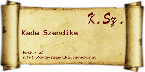 Kada Szendike névjegykártya